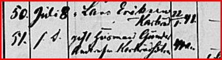 Gunder Andersen fra Vestavik av Karterud (født 1823) fikk attest samme dag. Emigrantprotokollene viser at de dro samtidig fra Kristiania (12.07.1867) med skipet Oder.