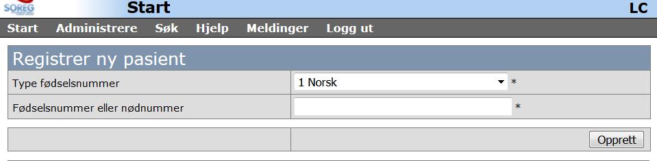 Registrering av pasient Generelle retningsliner: Undersøk om pasienten har fylt ut skriftleg samtykke på riktig måte. Kontroller at det blir registrert på rett pasient.