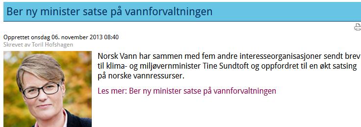 Helhetlig vannforvaltning Forvaltningsplaner og