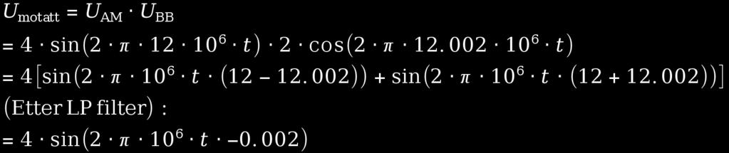 3. Oppgave 2: a) Et AM DSB signal har en midlere effekt lik 5,6 W over 50 Ohm og en modulasjonsgrad m = 0,6.