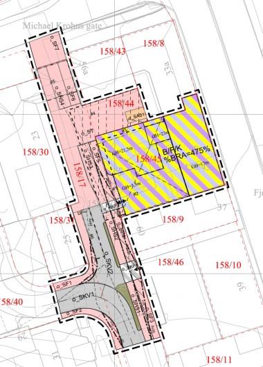 Fig 2 :Planforslaget Det legges i planforslaget til rette for nybygg på seks etasjer i Solheimsgaten 58, med 475 % BRA. Bygget skal inneholde forretningslokaler i 1.