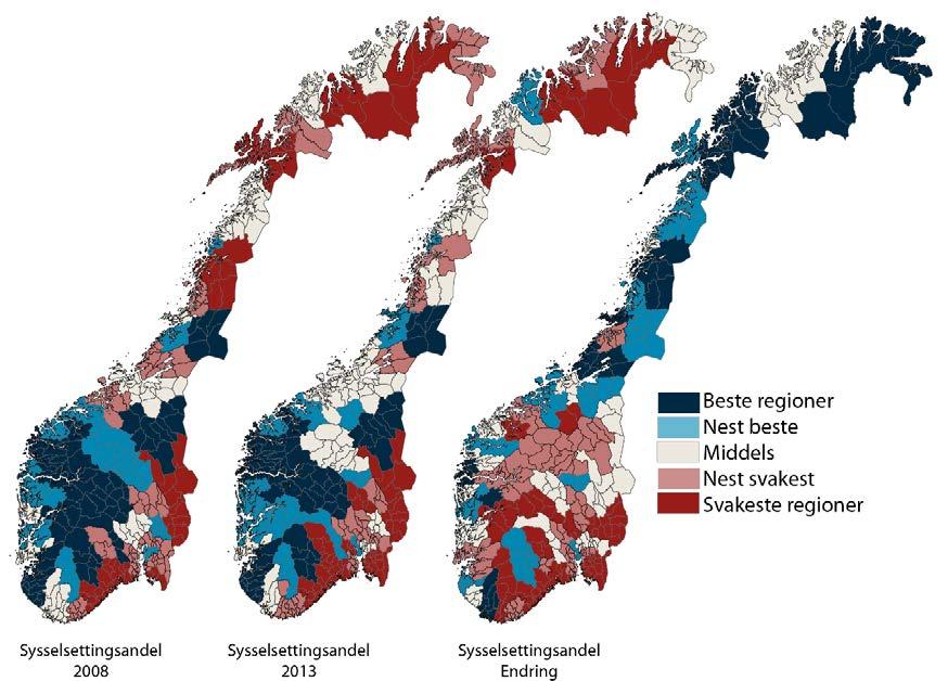 8.8 Sysselsettingsandelen Det er ikke likegyldig om veksten på et sted er næringsdrevet eller befolkningsdrevet. I begge tilfeller øker befolkningen på stedet.