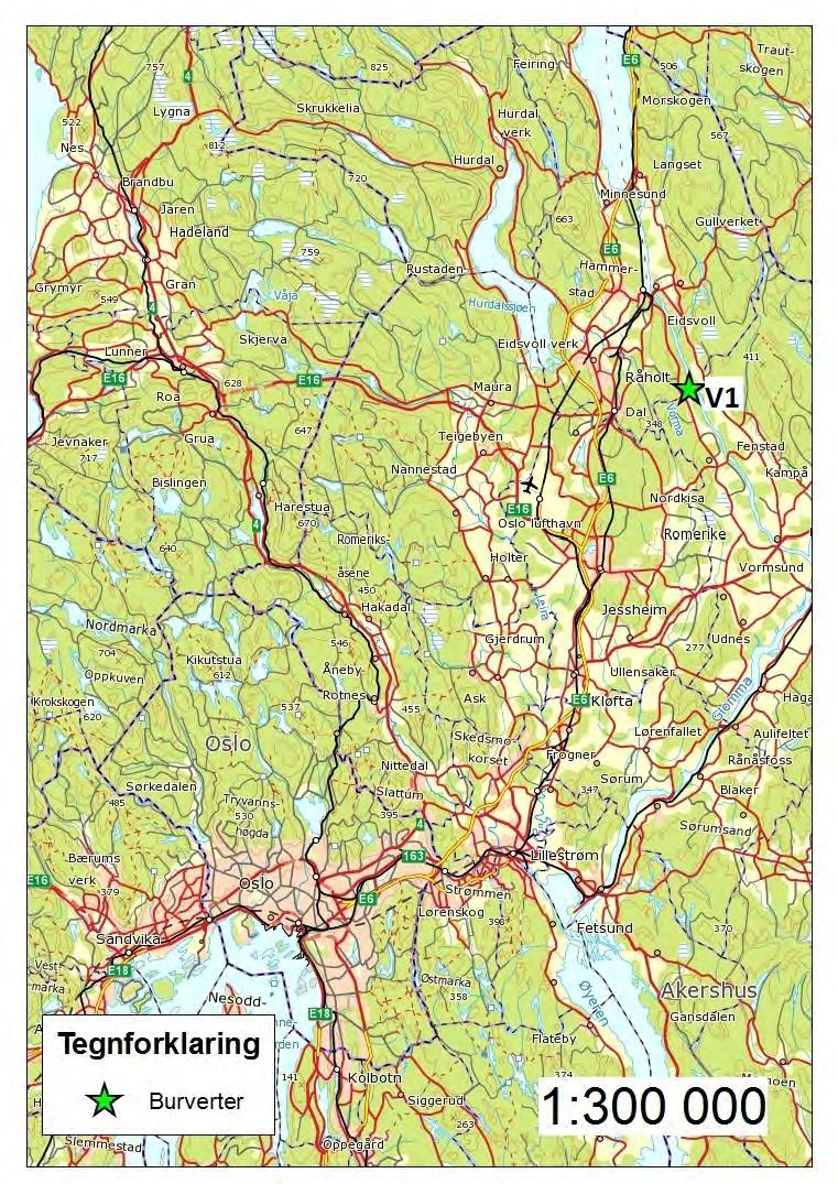 Kart burforsøk Vorma i Akershus