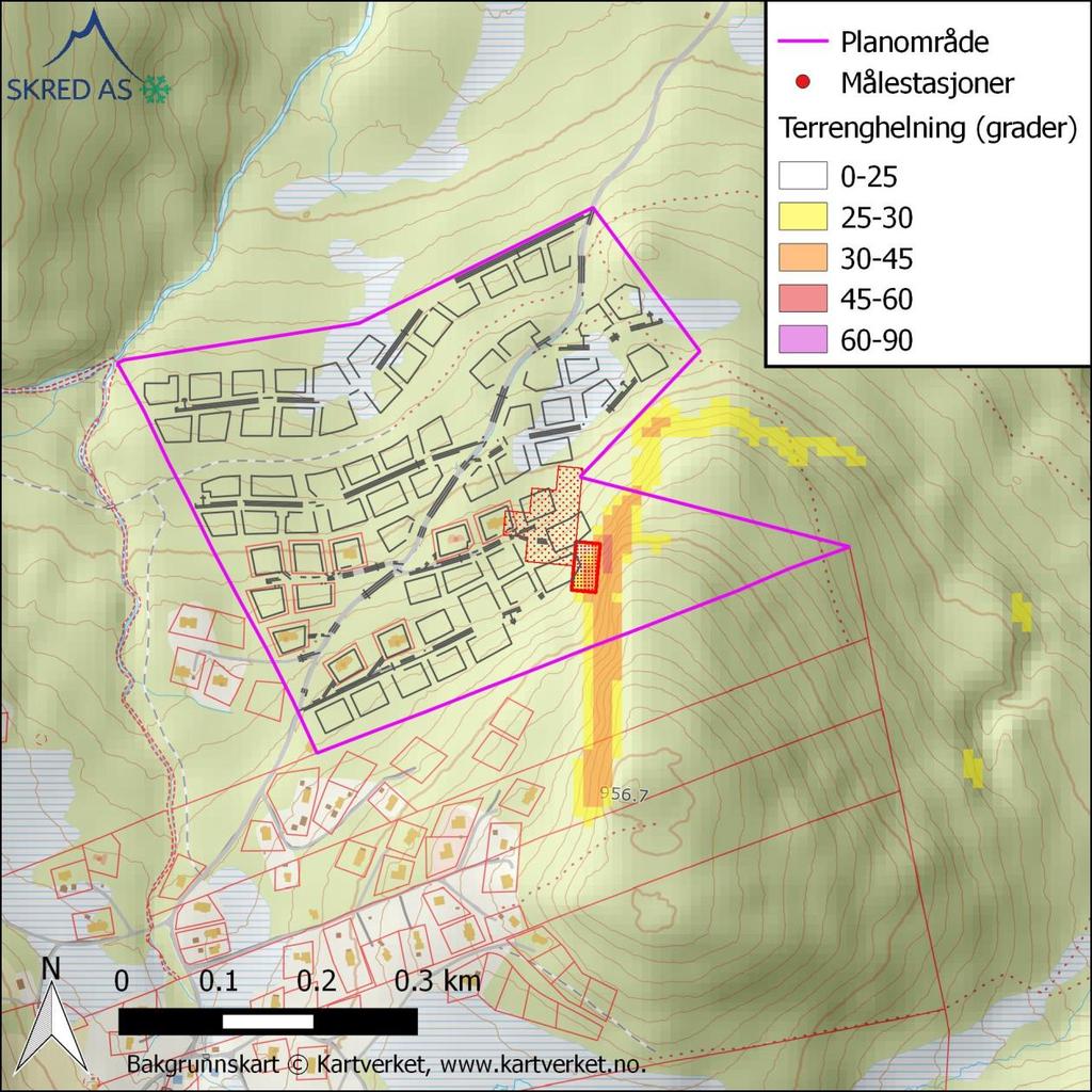 3 Beskrivelse av området Det vurderte planområdet Bøgaset ligger sørvest for Tverrlie/Natten-området (Figur 3). Planområdet Bøgaset er lokalisert ca. 14 km fra Nes sentrum.