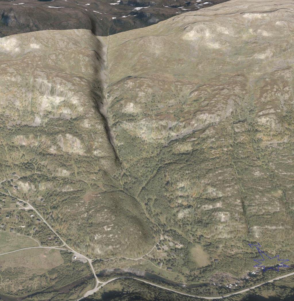 Det vurderte området er lokalisert mellom 810 og 880 moh nordøst for Aurlandselvi (Figur 2, Figur 3). Terrenget i planområdet er vendt mot sør og sørvest.