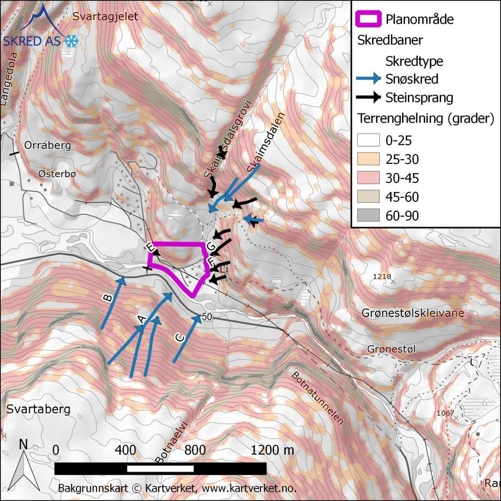 3 Beskrivelse av området Li hyttefelt ligger ved Østerbø i Aurlandsdalen, Aurland kommune (Figur 1, Figur 2). Området ligger omtrent 20 km sørøst for Aurlandsvangen. 3.