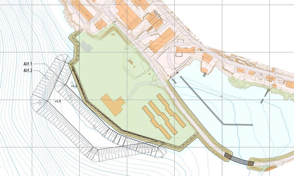 Sykehustomt på Rossmolla, Hammerfest Orienterende geoteknisk vurdering multiconsult.no Figur 1: Oversikt over eksisterende og mulige utfyllinger ved Rossmolla.