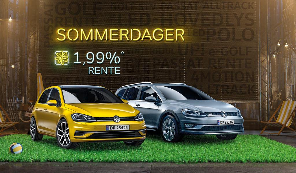 1,99% * og vinterhjul inkludert i prisen til Golf-familien! Volkswagen Golf fra kr 308.800,- ** Fra kr 2.973,- *** *** Priseks. privatleasing inkl. mva og termingebyr.