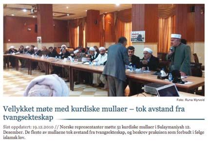 I perioden har Norsk Folkehjelps partnerorganisasjon i Irak, People s Development Association, arrangert flere dialogmøter med religiøse ledere i Irakisk Kurdistan.