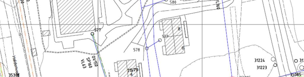 Vannledning som går fra Rådhusveien, kum 35079 og nordover til parkeringsplass og kum 23297 må flyttes østover slik at den blir liggende minst 4 meter fra nye bygninger.