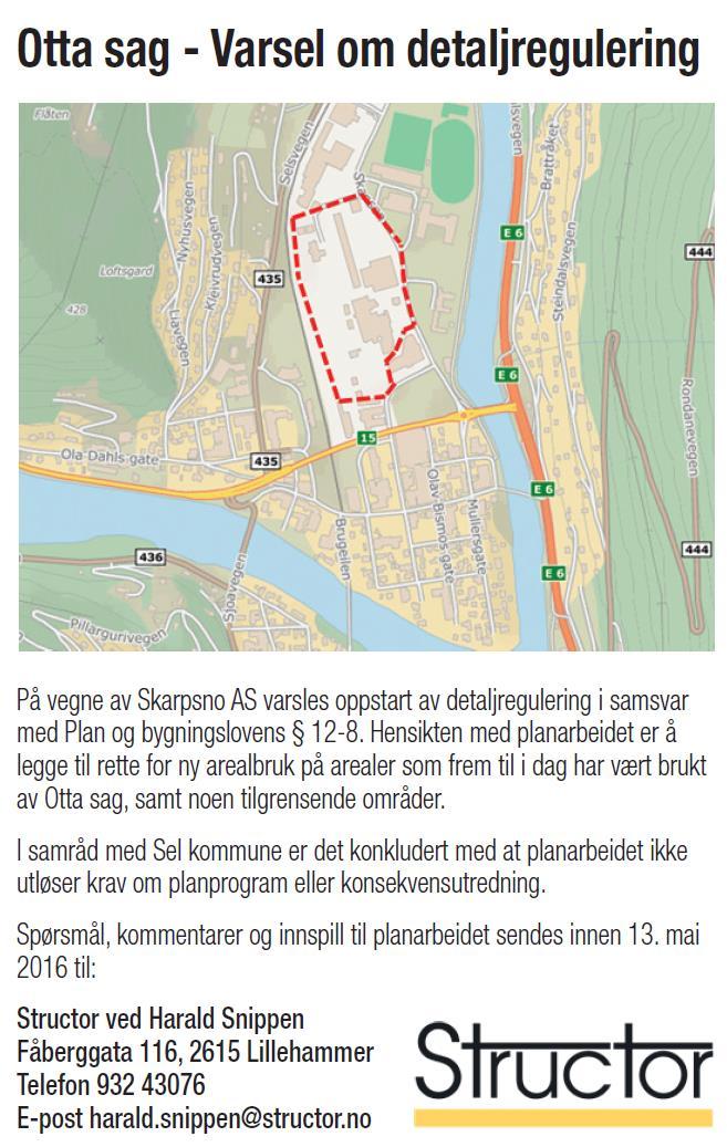 REGULERINGSPLAN OTTA SENTRUM NORD -