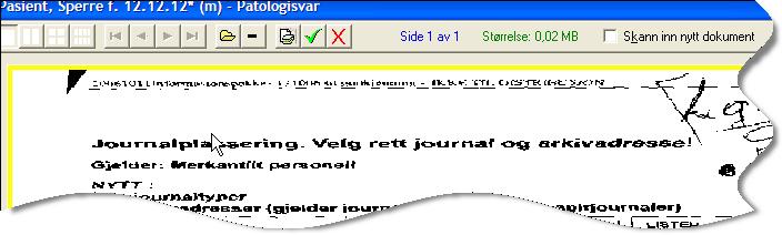 Skanningsprosessen Bildet Skanning av journal kommer fram: Vanligvis skannes det i Svart/hvitt. Velg dobbeltsidig når det er aktuelt.