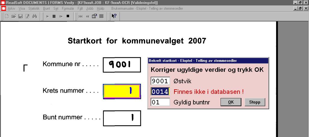 Når det ikke er flere sedler å verifisere vil "vente-bildet" komme opp.