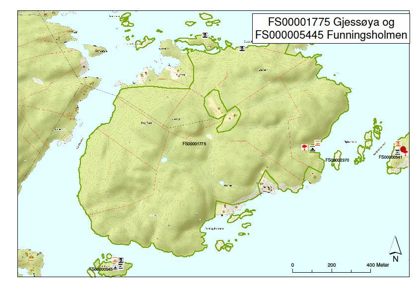 DEL 2: Forvaltningsplan : Gjessøya og Funningsholmen Kart nr. 9: Gjessøya, FS00001775 og Funningsholmen, FS 00000545.