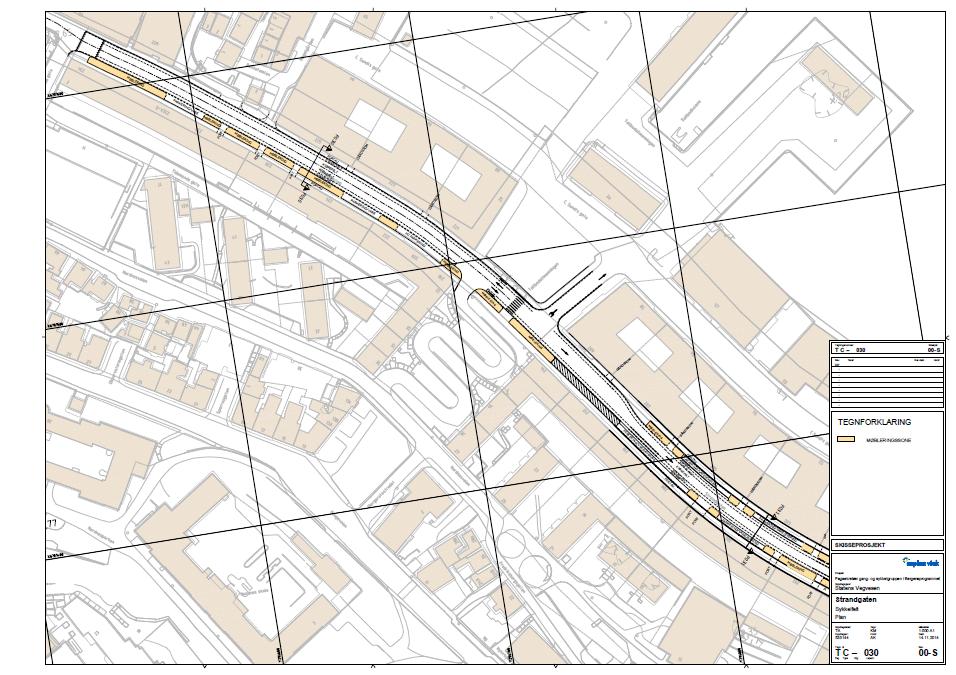 Fig: sykkelfelt i Strandgaten, del 2 Sykkelfelt har samme status som et vanlig kjørefelt. Sykkelfeltet inngår i eksisterende vegsystem og er derfor enkelt å forholde seg til for bilister.