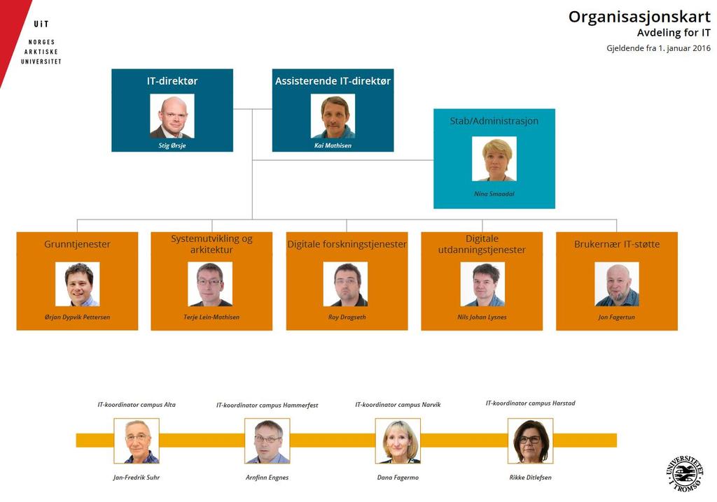 Organisering av studieadministrasjonen ved HSN Modellen over viser de studieadministrative enhetene som utgjør fellestjenestene ved HSN. Hver enhet ledes av en seksjonsleder.
