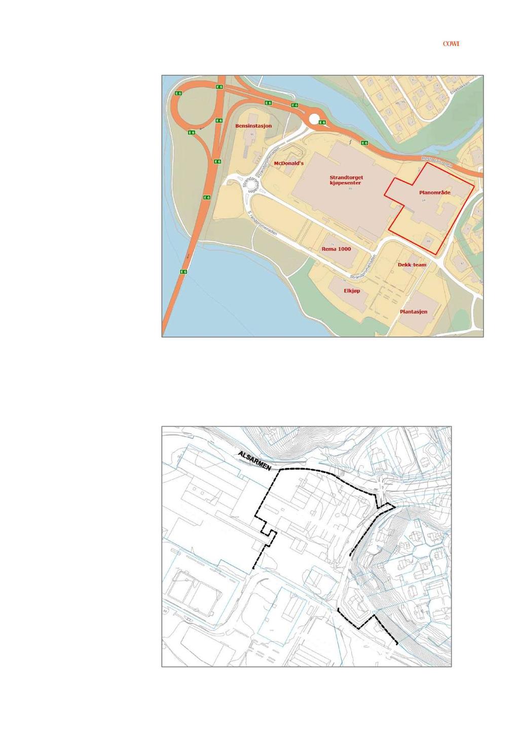 TRAFIKKVURDERING STR ANDPARKEN LILLEHAM ME R 3 Figur 2-2 Området Strandtorget I området Strand