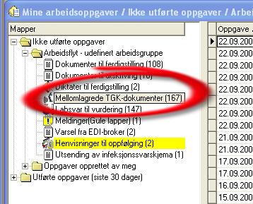 3.3 Mellomlagring av dokument Det mulig å mellomlagre TGK-dokumenter.