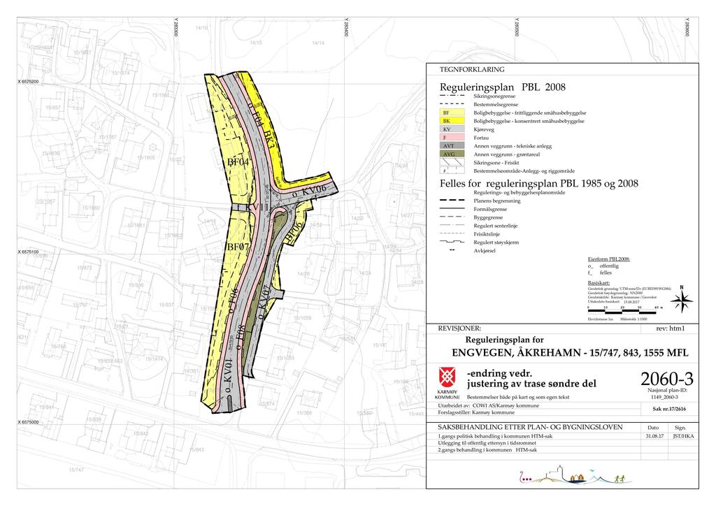 4 5 6 TEGNFORKLARING X 6575 Reguleringsplan PBL Sikringsonegrense Bestemmelsegrense BF Boligbebyggelse - frittliggende småhusbebyggelse BK Boligbebyggelse - konsentrert småhusbebyggelse KV Kjøreveg F