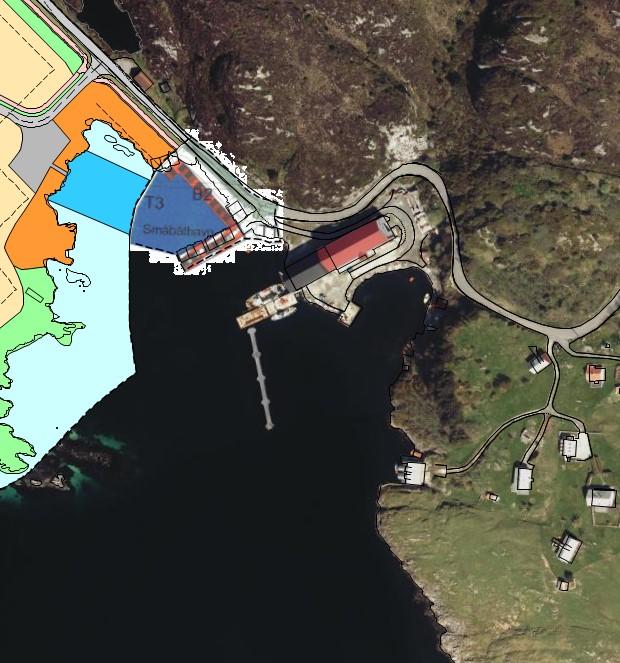 Dagens situasjon: Planområdet ligg på Hille ved Hillesvika på Storakalsøy like nedafor fylkesvgen 156.