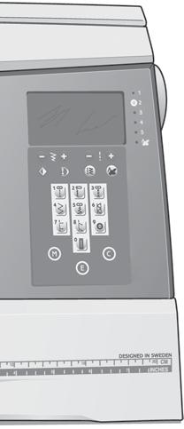 Stingplate 11. Lys 12. Trådkniv 13. Hjul for trykkfotpress 14. Trådopptaker 15. Trykkfotstang og trykkfotfeste 16. Trykkfot 17. Nål 18. Nålklemmeskrue 19.