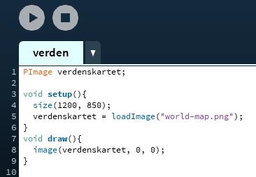 Steg 3: Hva er datamusas plassering For å finne ut hvor i vinduet de forskjellige verdensdelene er plassert må vi vite hva koordinatene på grensa mellom de forskjellige verdensdelene er.