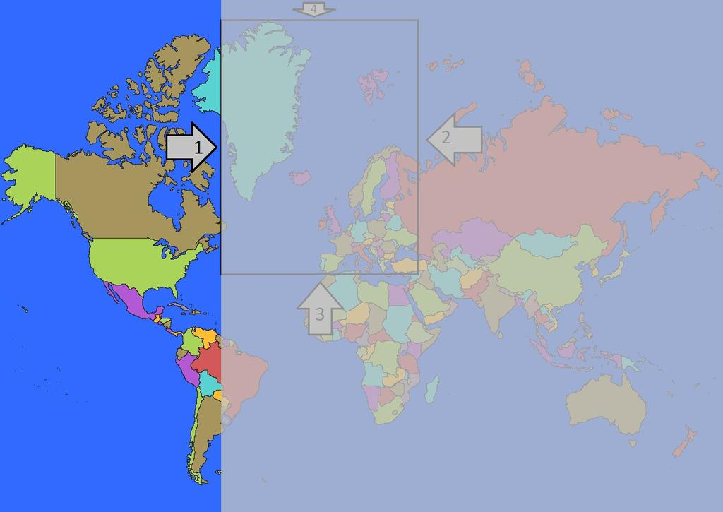 Legg merke til at EUROPA dukker opp på skjermen selv om du holder musepekeren over selve Europa på kartet, eller om du holder den over Madagaskar.