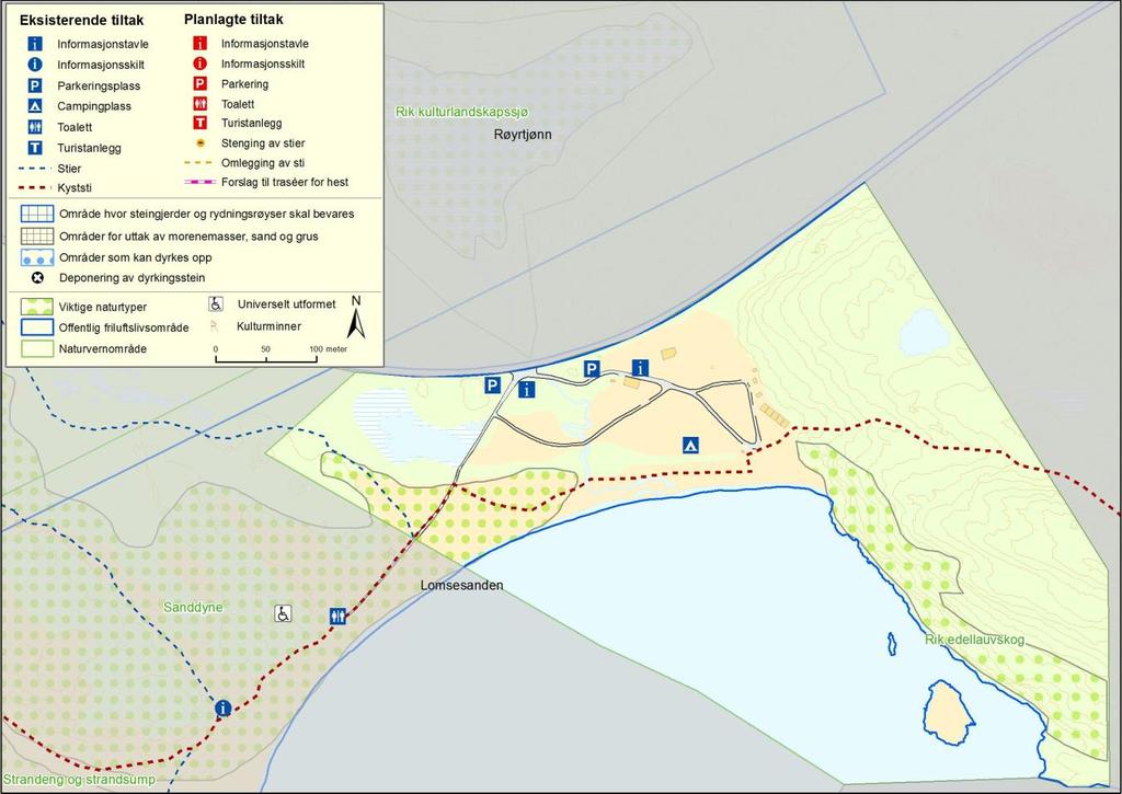 Forvaltningsområde 1 - Lomsesanden Listastrendene landskapsvernområde Formålet med landskapsvernområdet er å bevare et egenartet natur- og kulturlandskap med spesielle strandtyper og geologiske,