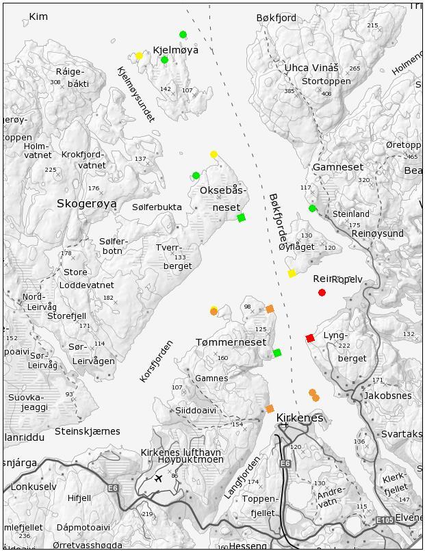 Dybdeintervall fra 10 til