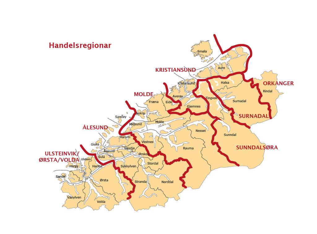 1.11 Handelsregionar etter IBA si inndeling Institutt for bransjeanalyser (IBA) utarbeider kvart år oversyn over den norske kjøpesenterbransjen.