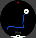 3.25. Ruter Du kan bruke Suunto Spartan Trainer Wrist HR til å navigere ruter. Planlegg ruten din i Suunto Movescount og overfør den til klokka med neste synkronisering. Slik navigerer du en rute: 1.