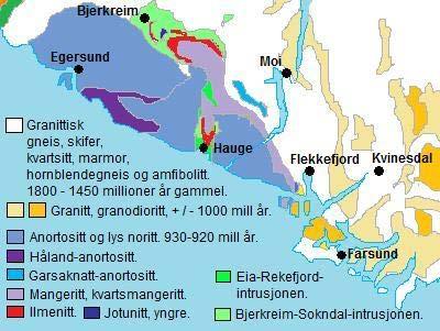 20 km fra fabrikken - Rogalandsgranitt fra Bjerkreim, ca.