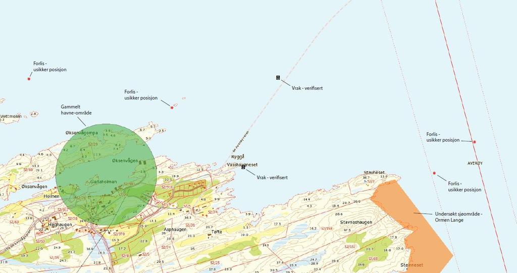 3.6 Naturverdier/naturmangfold Oversikt fra NTNU over kjente kulturminne i sjø.