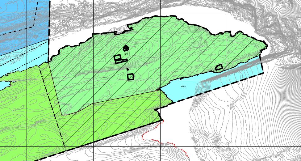 Veg - SV1, o_sv2 Planen har med del av FV259 Øksenvågveien, o_sv2. Mot sørvest er denne regulert med avkjørsel til Sveggen Næringspark, i samsvar med gjeldende reguleringsplan.