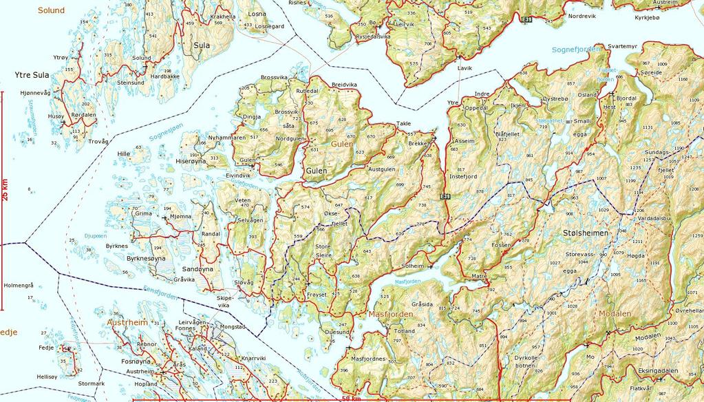 Visjon for vidare utvikling i Gulen: ferje ferje Hurtigbåt bygd Kommune senter hytter bygd tvers E39 bygd tvers Fv57 hytter industri