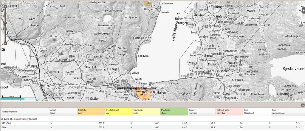 Innherred samkommune - Landbruk og naturforvaltningen Side 3 av 7 Kilde: Nibio sine gårdskart på internett 18.4.2017 Søknaden er behandlet etter jordlovens 9 og 12 med tilhørende rundskriv.