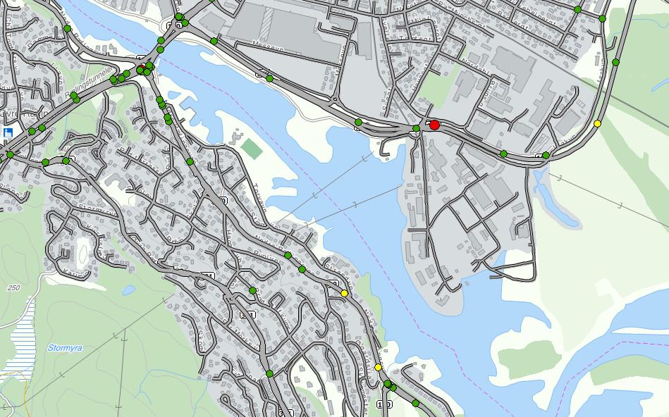 Borgensberget Trafikkanalyse Side 18 3.5 Trafikkulykker De fleste trafikkulykker skjer i hovedvegnettet.