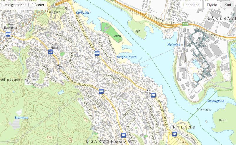 Borgensberget Trafikkanalyse Side 19 Buss Fra planlagte boliger er det ca. 50 m. til Borgen stoppested i Nedre Rælingsvei. Figur 18 : Stoppesteder for buss. (Kilde : Ruter).