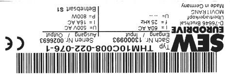 3 Installasjon Typebetegnelse, merkeskilt og leveringsomfang Eksempel merkeskilt Merkeskiltet befinner seg på enhetens side. Fig.