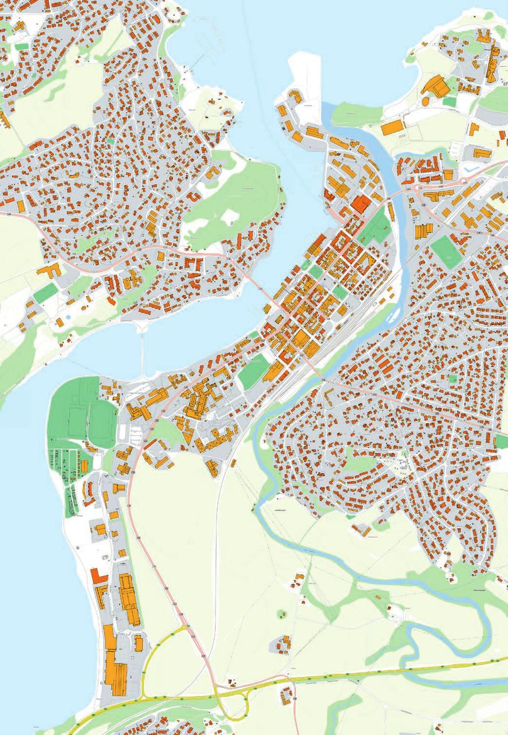 TRONDHEI Storheia Levanger sentrum Serveringssted Overnatting Bank/minibank Post Dagligvare Bensinstasjon NSB Bibliotek Kino Galleri/Museum Rådhus/Servicekontor Gjestebrygge Vinmonopol Apotek Bowling