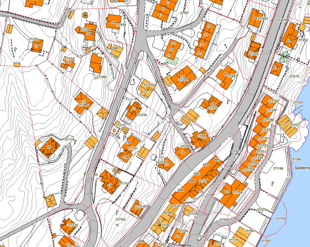 Kart med oversikt over eigedomane i området. Kjelde: www.fonnakart.no 2.