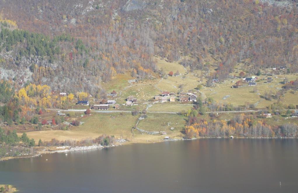 Sudndalen Hol Kulturmiljøet viser gårdsbosetning og bruk av utmarka.