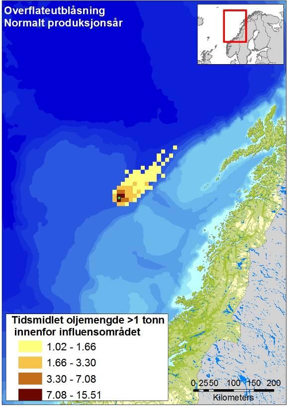 DET NORSKE VERITAS Rapport for Statoil ASA Miljørisikoanalyse for utbygging og drift av Aasta Hansteen feltet i Norskehavet MANAGING RISK Figur 3-4 Tidsmidlet oljemengde >1 tonn (i 10 10 km ruter)