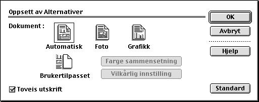 Å skrive ut dokumentet: 3 Fra Macintosh programvaren, klikk Fil menyen og velg Page Setup.