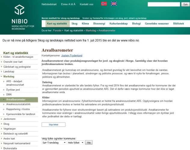 GRUNNLAG FOR AREALSTATISTIKK http://www.