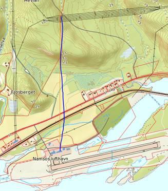Vedlegg: 1 Kartverket om høydeprofiler ved Namsos lufthavn: Har sett litt på høydeprofiler ved Namsos