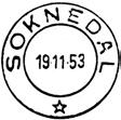 7 Type: I22 Fra gravør 10.08.1957 SOKNEDAL Innsendt?? Registrert brukt fra 11 V 86 TK til 23 I 24 OGN Stempel nr. 2 Type: SL Best.