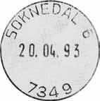 Stempel nr. 11 Type: I22N Utsendt?? SOKNEDAL 2 Innsendt?? 7349 Registrert brukt fra 26-11-80 KjA til 27-6-89 IWR Stempel nr. 12 Type: I25N Utsendt?