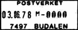 ? 607 304 POST Litra C 7497 BUDALEN Innsendt?? Reg brukt?? BUDALEN Innsendt?? Generalreparasjon av stempel nr.