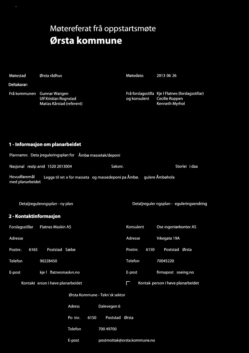 Møtereferat frå oppstartsmøte Ørsta kommune _.